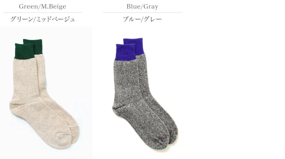 ROTOTO Socks^/ Double Face Crew Socks Silk & Cotton
