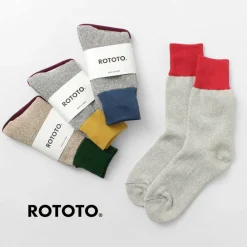 ROTOTO Socks^/ Double Face Crew Socks Silk & Cotton