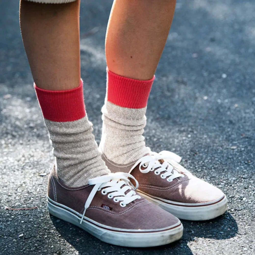 ROTOTO Socks^/ Double Face Crew Socks Silk & Cotton