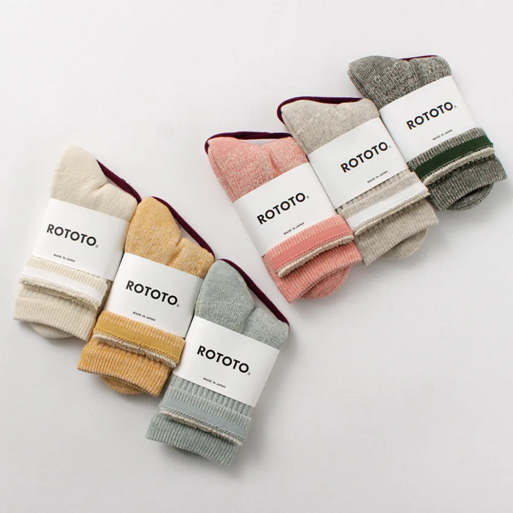 ROTOTO Socks^/ Double Face Mini Crew Socks Organic Cotton