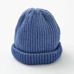 ROTOTO Hats^/ Indigo Cotton Roll Up Beanie