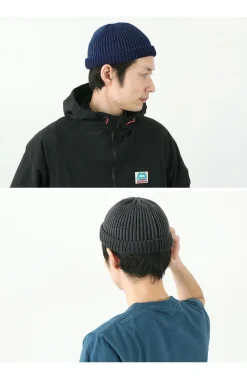 ROTOTO Hats^/ Indigo Cotton Roll Up Beanie