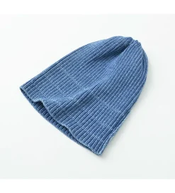 ROTOTO Hats^/ Indigo Cotton Roll Up Beanie