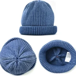 ROTOTO Hats^/ Indigo Cotton Roll Up Beanie