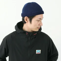ROTOTO Hats^/ Indigo Cotton Roll Up Beanie