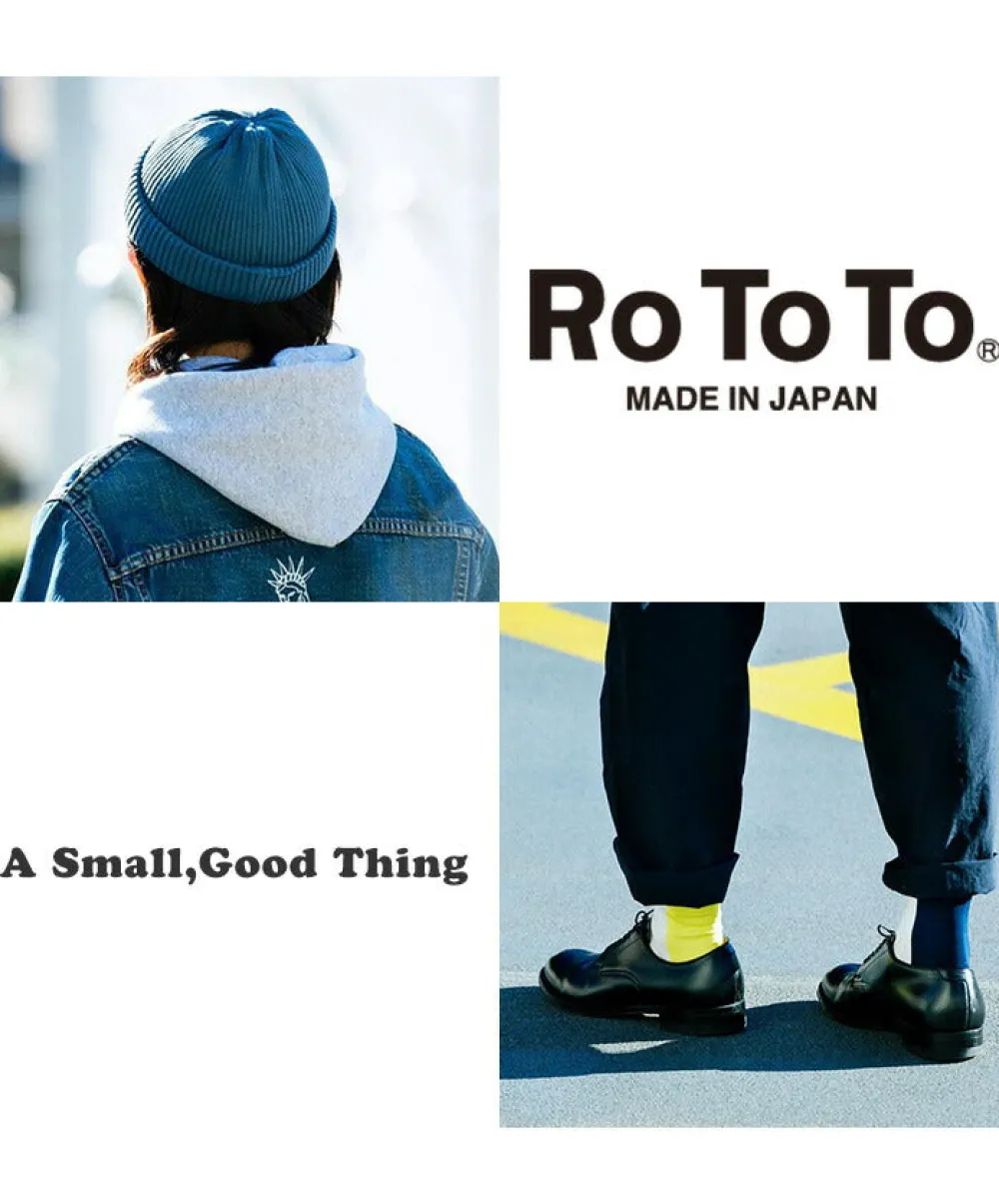 ROTOTO Hats^/ Indigo Cotton Roll Up Beanie