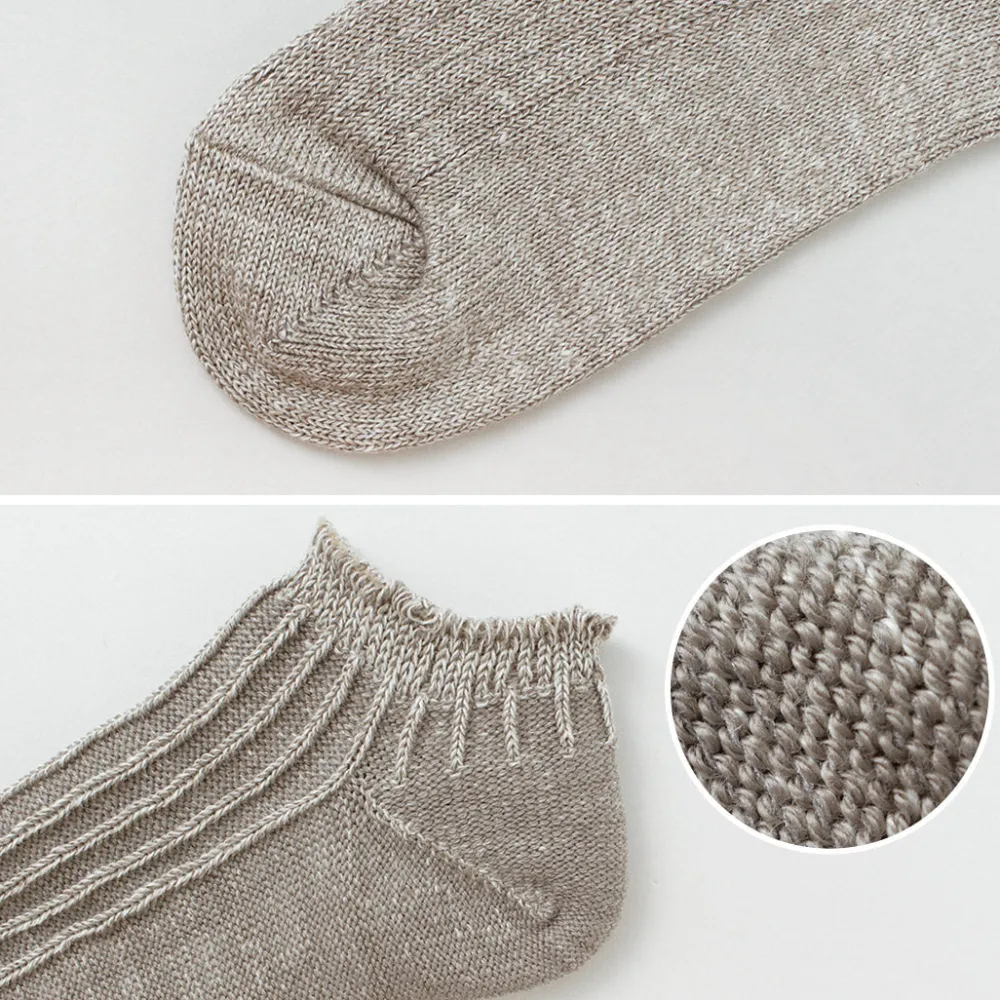 ROTOTO Socks^/ Linen Cotton Rib Socks Short