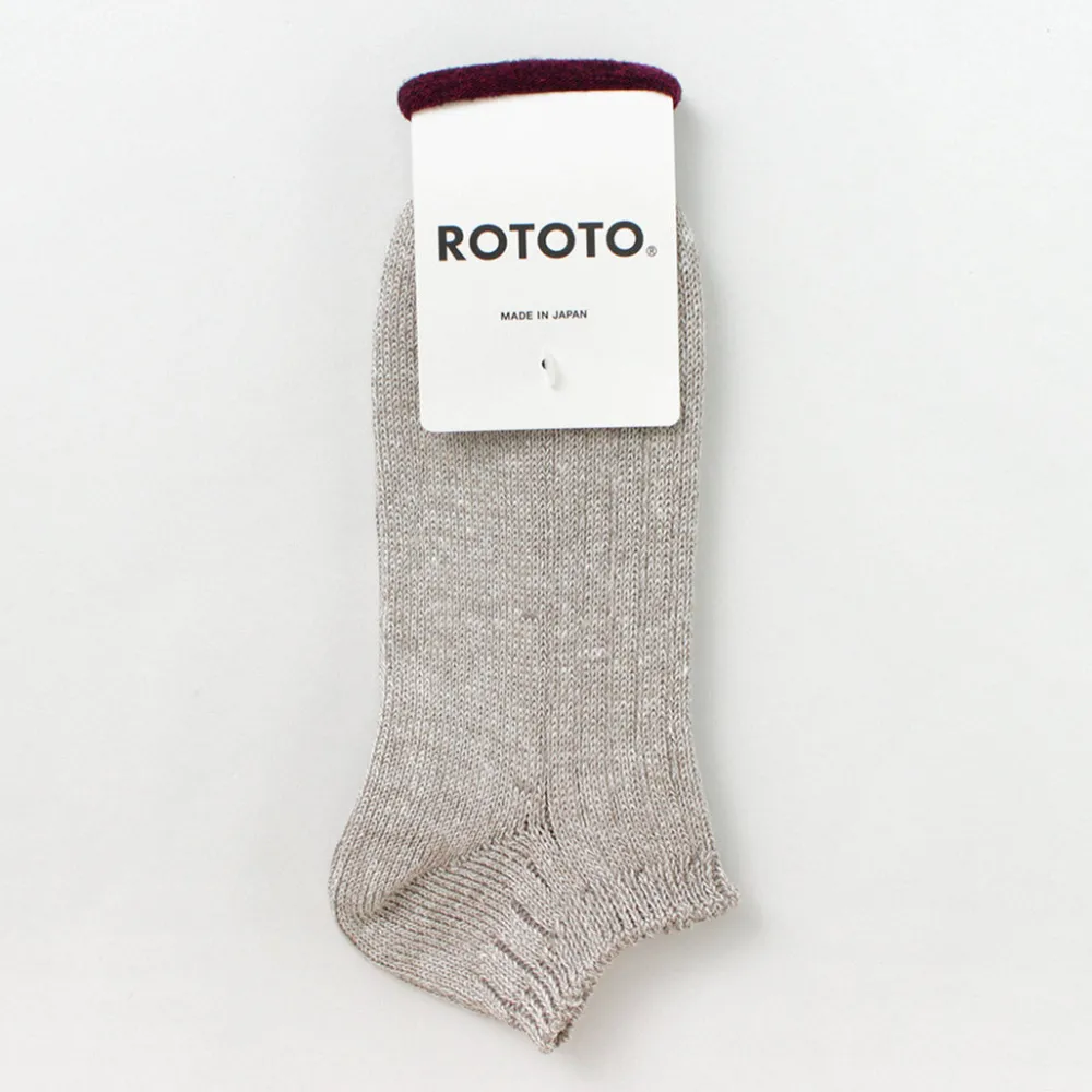 ROTOTO Socks^/ Linen Cotton Rib Socks Short