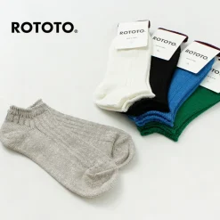 ROTOTO Socks^/ Linen Cotton Rib Socks Short