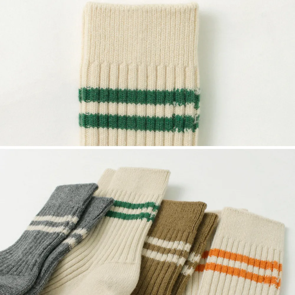 ROTOTO Socks^/ Merino Lambs Wool Striped Socks