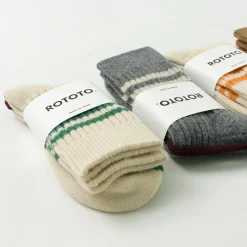 ROTOTO Socks^/ Merino Lambs Wool Striped Socks