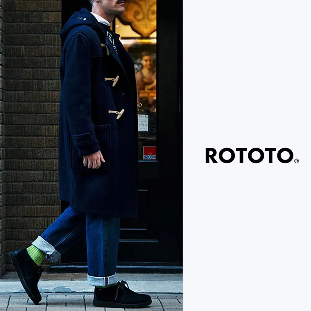 ROTOTO Socks^/ R1327 Cotton wool ribbed crew socks