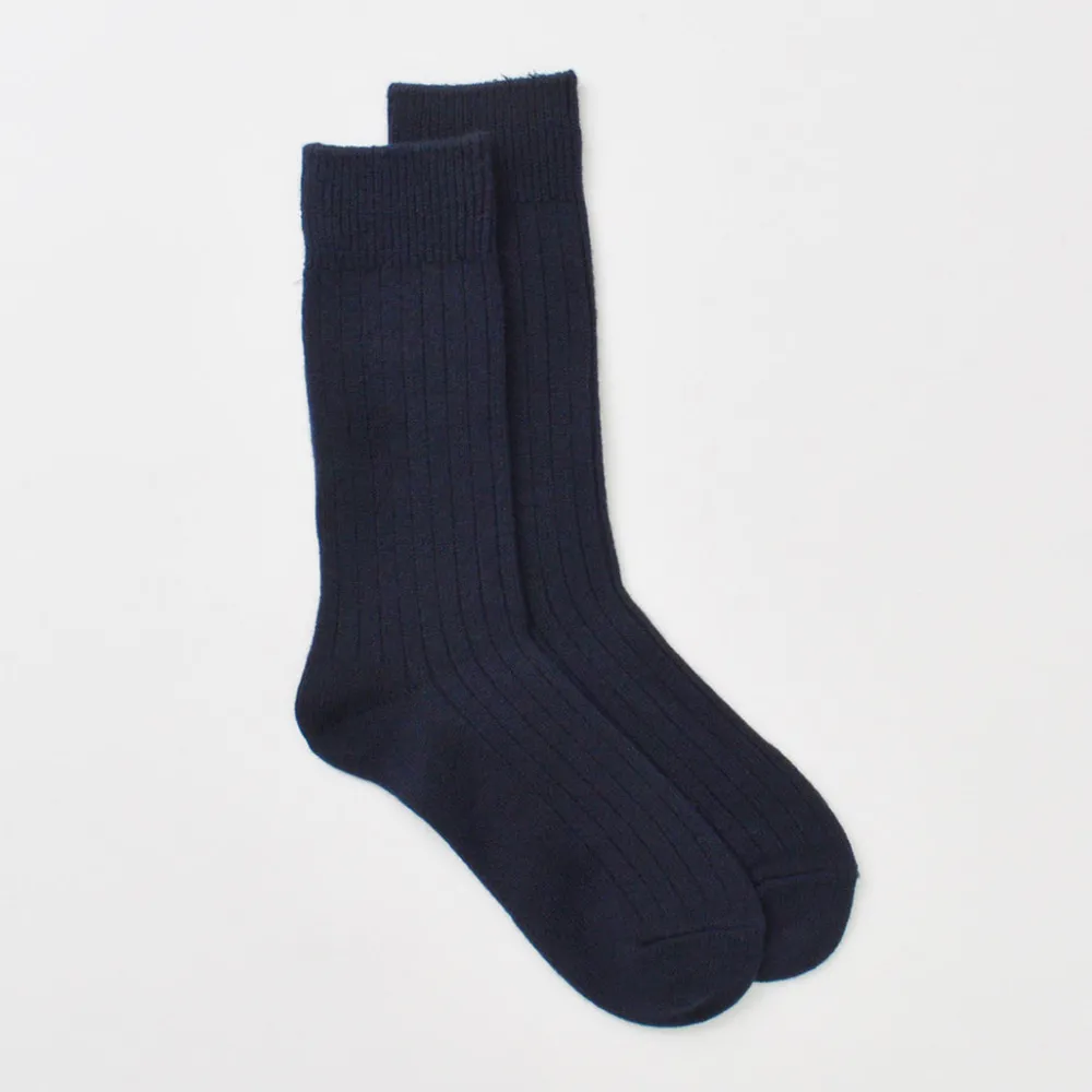 ROTOTO Socks^/ R1327 Cotton wool ribbed crew socks