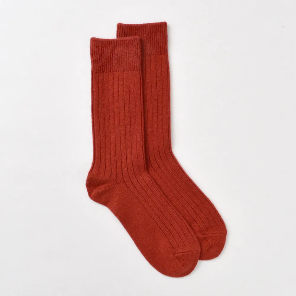 ROTOTO Socks^/ R1327 Cotton wool ribbed crew socks