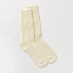 ROTOTO Socks^/ R1327 Cotton wool ribbed crew socks
