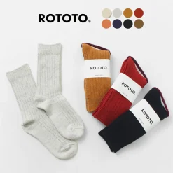 ROTOTO Socks^/ R1327 Cotton wool ribbed crew socks