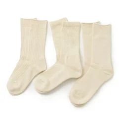 ROTOTO Socks^/ R1123 Daily 3 pack socks natural
