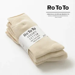 ROTOTO Socks^/ R1123 Daily 3 pack socks natural