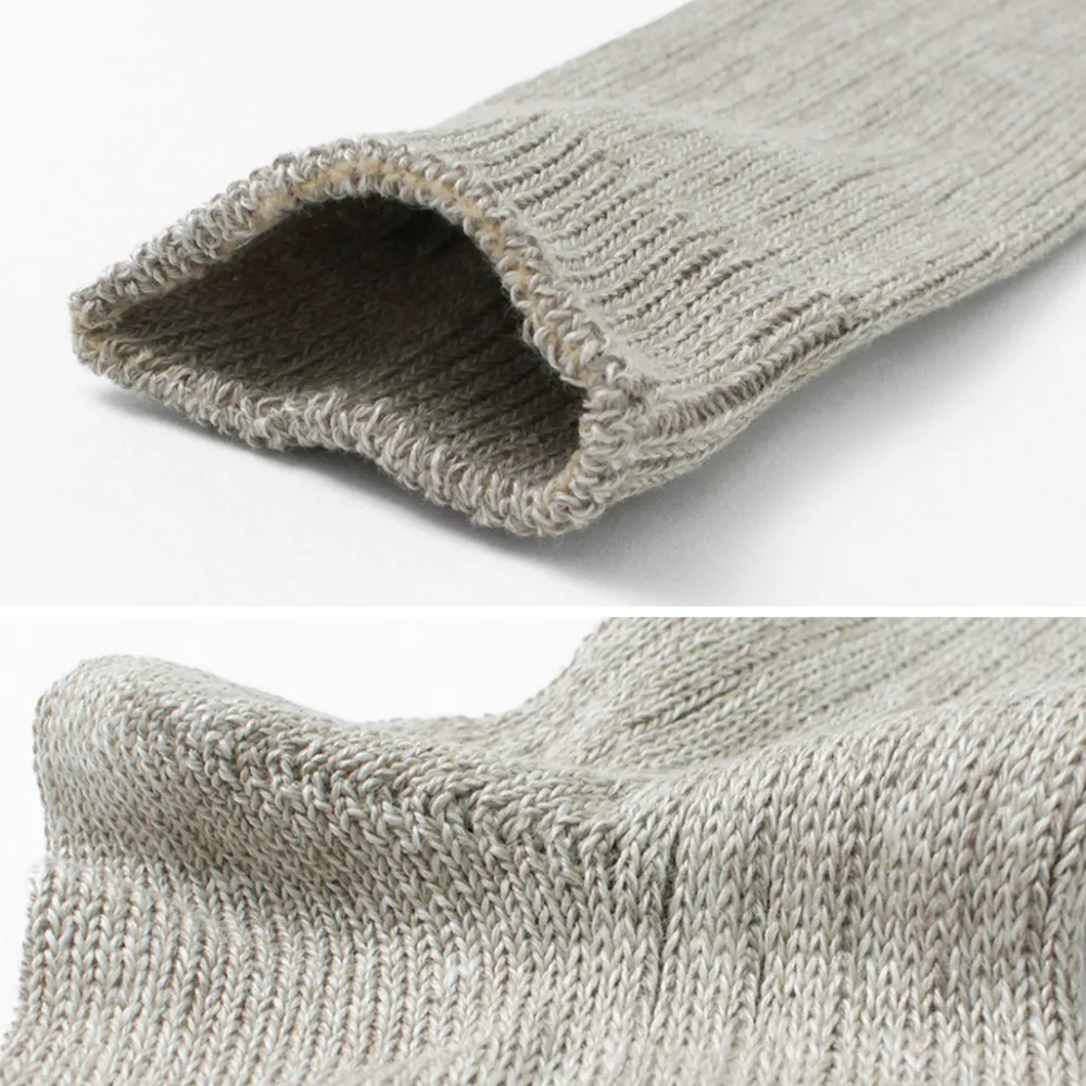 ROTOTO Socks^/ R1461 linen cotton ribbed socks