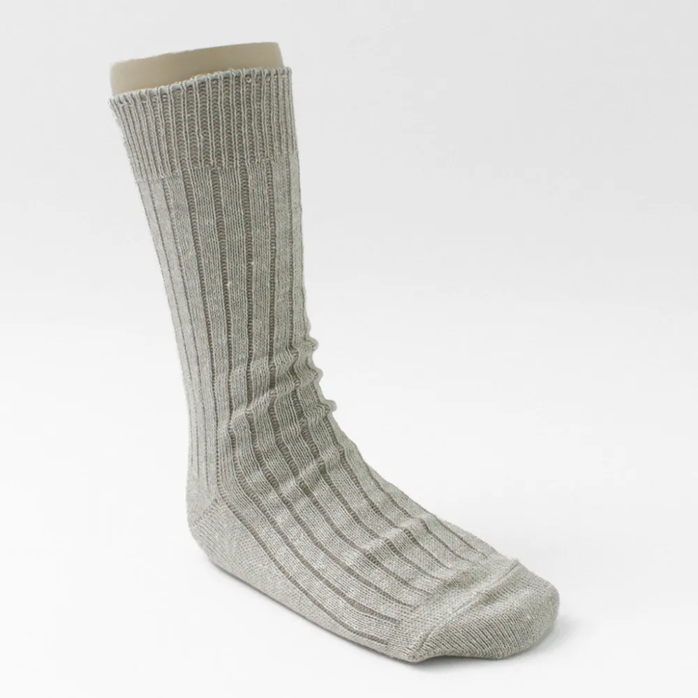 ROTOTO Socks^/ R1461 linen cotton ribbed socks