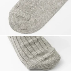 ROTOTO Socks^/ R1461 linen cotton ribbed socks