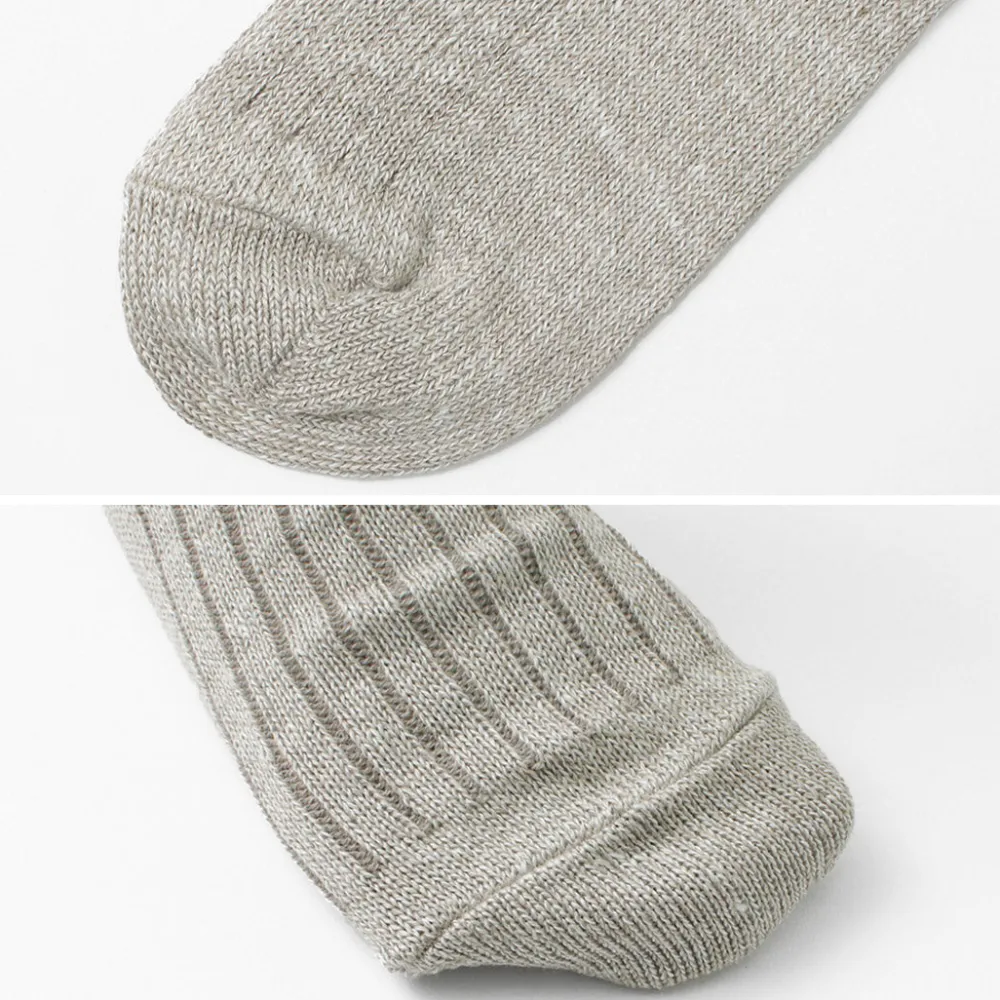 ROTOTO Socks^/ R1461 linen cotton ribbed socks