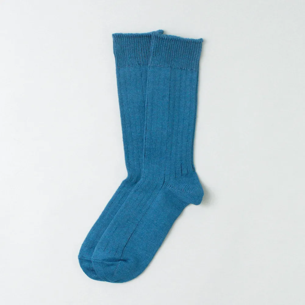 ROTOTO Socks^/ R1461 linen cotton ribbed socks
