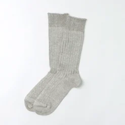 ROTOTO Socks^/ R1461 linen cotton ribbed socks