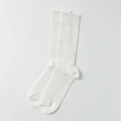 ROTOTO Socks^/ R1461 linen cotton ribbed socks