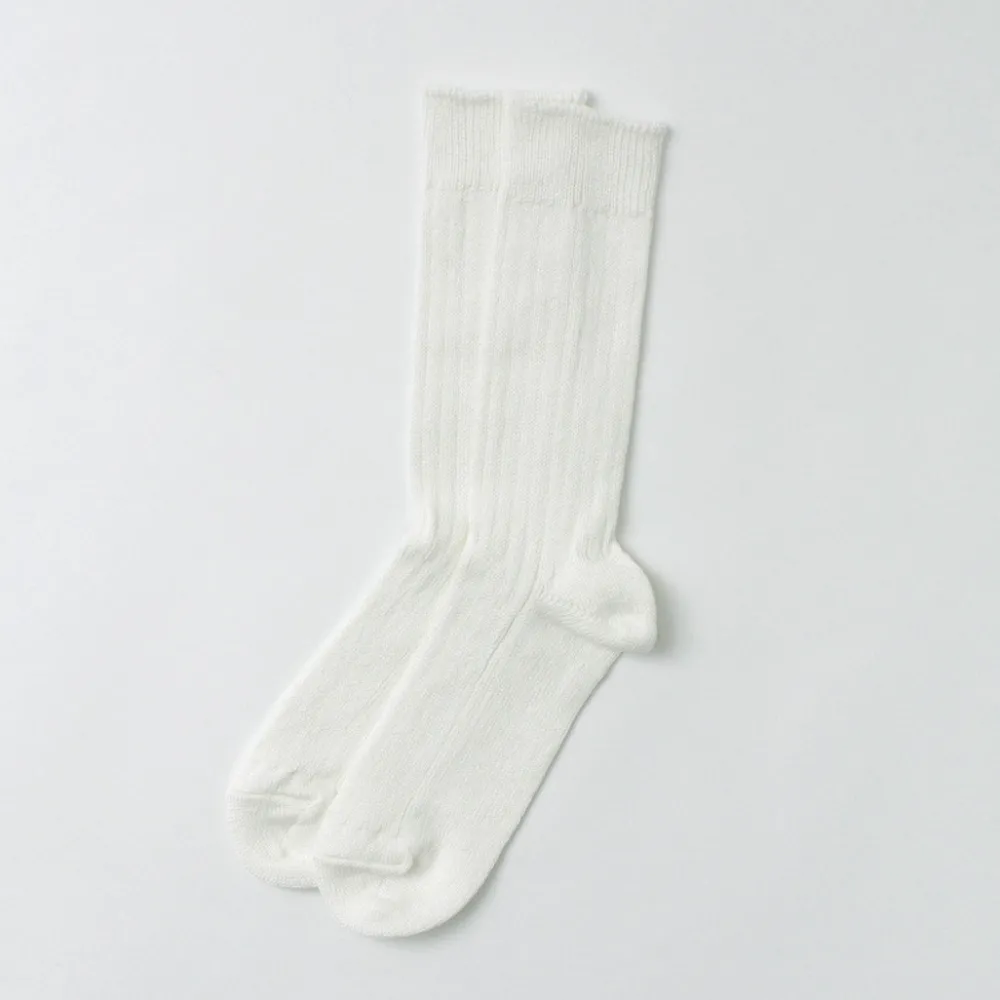 ROTOTO Socks^/ R1461 linen cotton ribbed socks