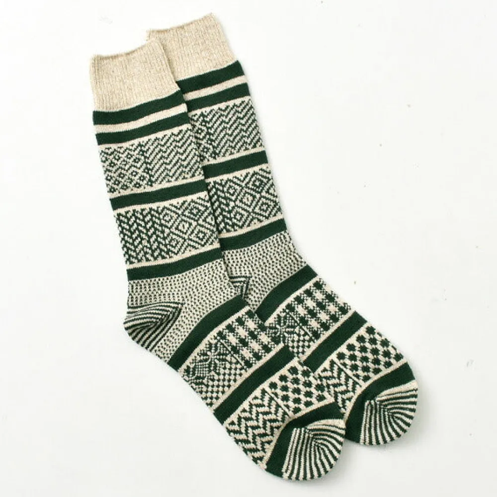 ROTOTO Socks^/ R1337 Multi jacquard crew socks