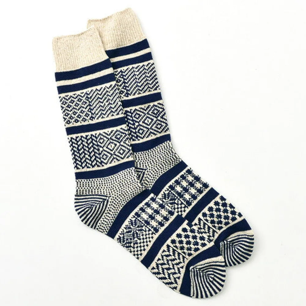 ROTOTO Socks^/ R1337 Multi jacquard crew socks