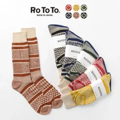 ROTOTO Socks^/ R1337 Multi jacquard crew socks