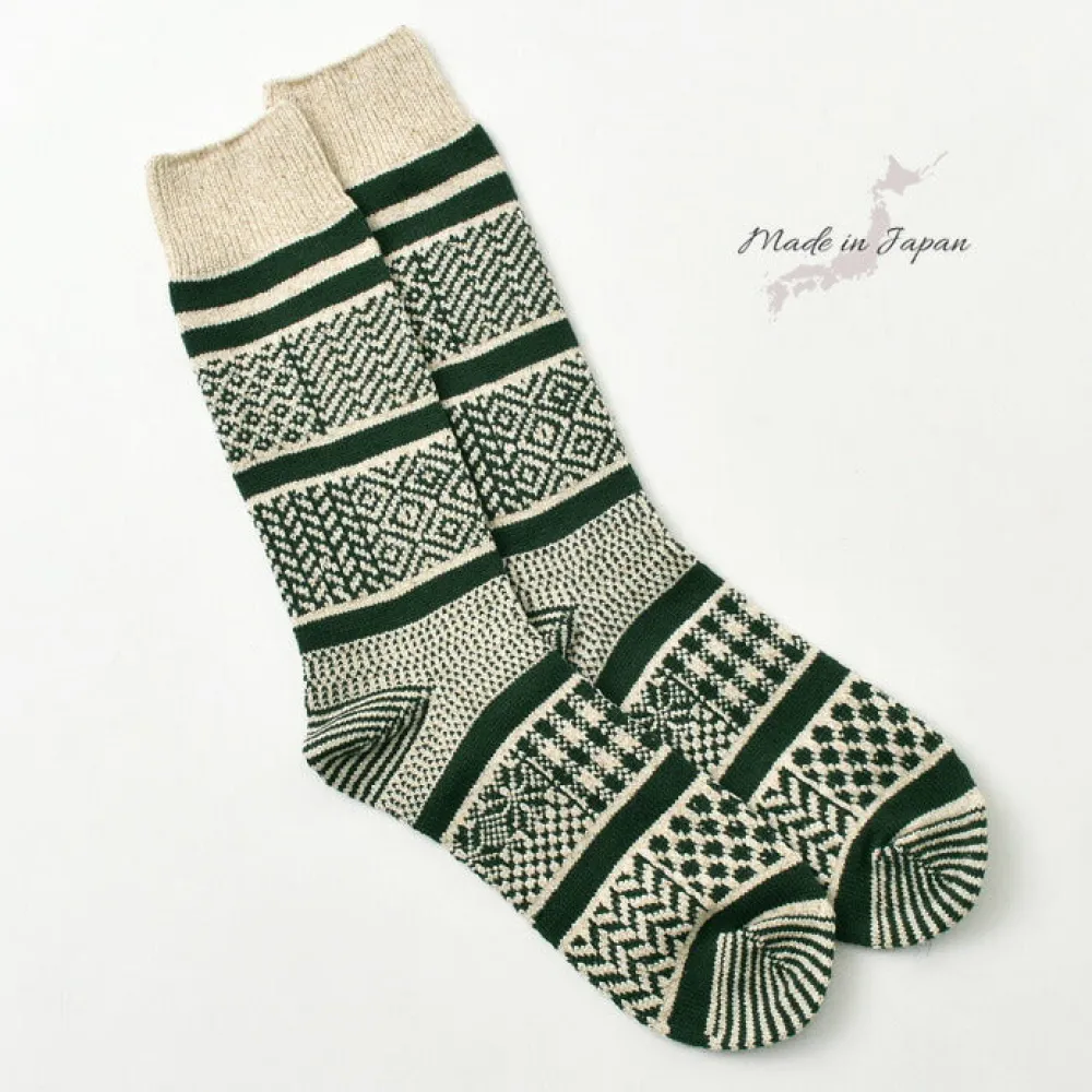 ROTOTO Socks^/ R1337 Multi jacquard crew socks