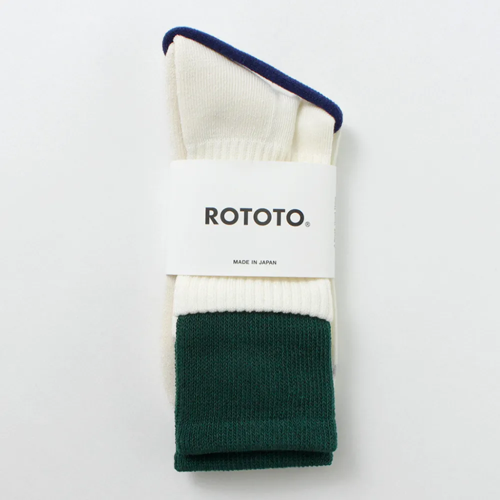 ROTOTO Socks^/ R1421 Organic cotton double layer crew socks