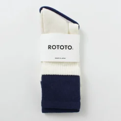 ROTOTO Socks^/ R1421 Organic cotton double layer crew socks