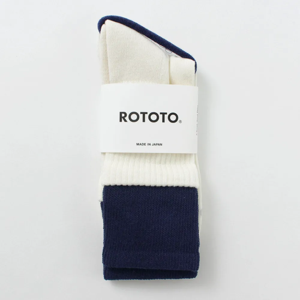 ROTOTO Socks^/ R1421 Organic cotton double layer crew socks