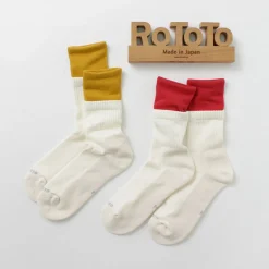 ROTOTO Socks^/ R1421 Organic cotton double layer crew socks