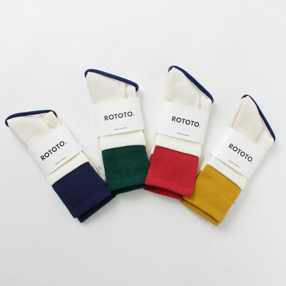 ROTOTO Socks^/ R1421 Organic cotton double layer crew socks