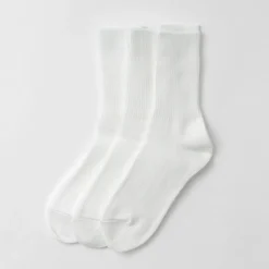 ROTOTO Socks^/ R1427 Organic Daily 3 Pack Ribbed Crew Socks