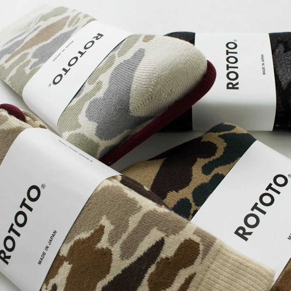 ROTOTO Socks^/ R1339 Pile camo crew socks
