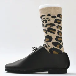 ROTOTO Socks^/ R1340 Pile leopard crew sock