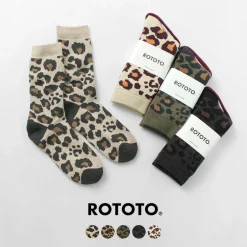 ROTOTO Socks^/ R1340 Pile leopard crew sock