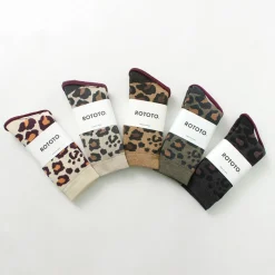 ROTOTO Socks^/ R1340 Pile leopard crew sock