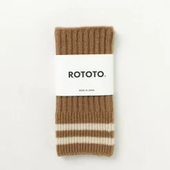ROTOTO Gloves^/ Striped Seamless Hand Warmer Merino Lamb Wool