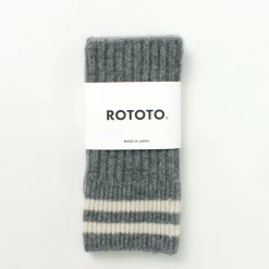 ROTOTO Gloves^/ Striped Seamless Hand Warmer Merino Lamb Wool