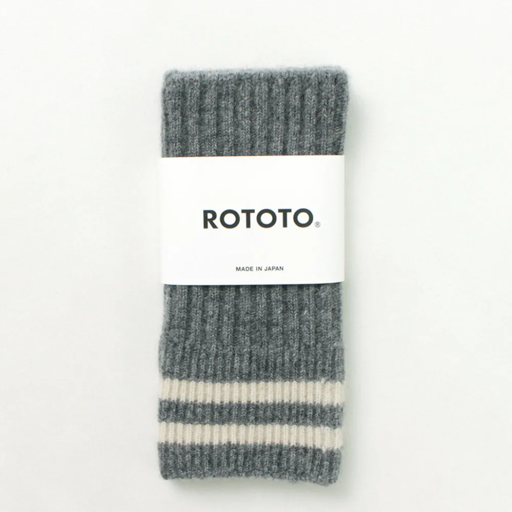 ROTOTO Gloves^/ Striped Seamless Hand Warmer Merino Lamb Wool