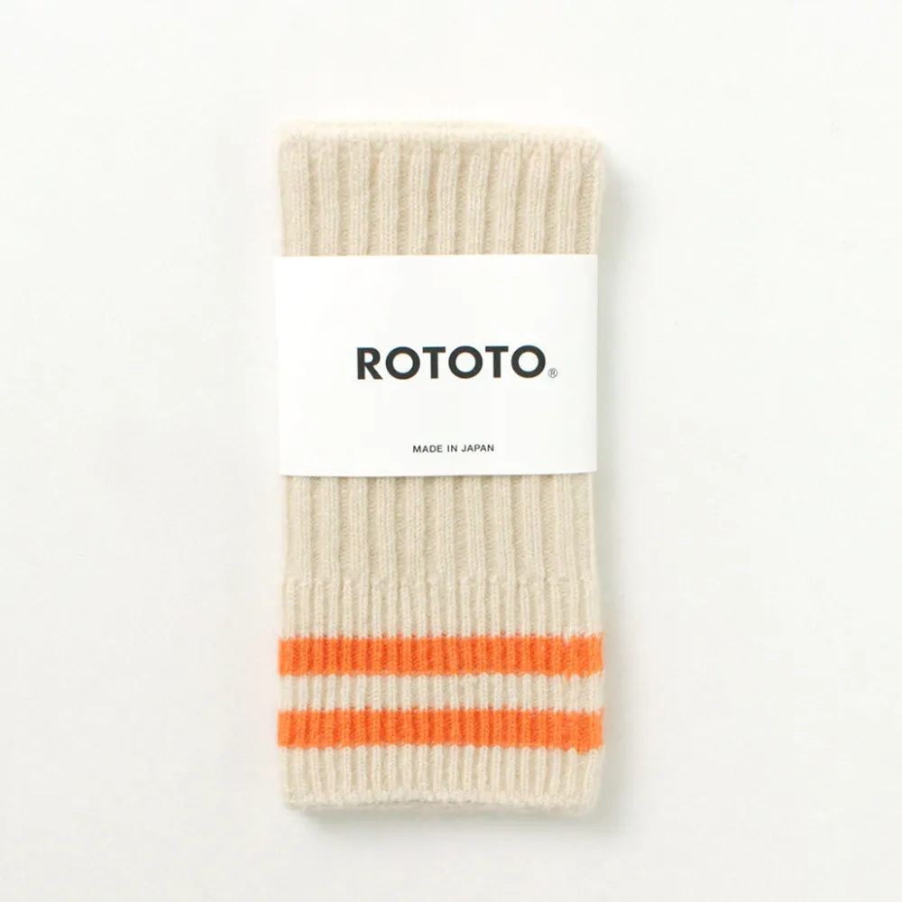 ROTOTO Gloves^/ Striped Seamless Hand Warmer Merino Lamb Wool