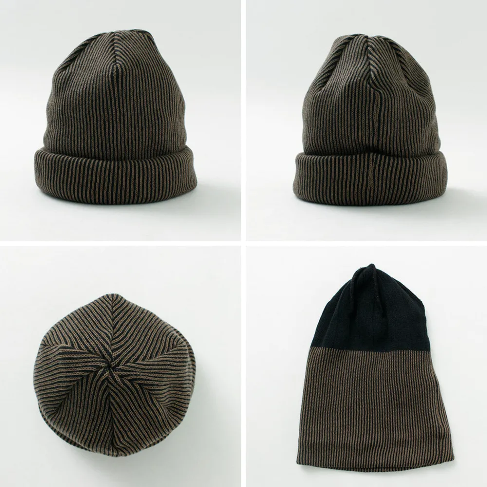 ROTOTO Hats^/ Super soft 2-way beanie Stripe
