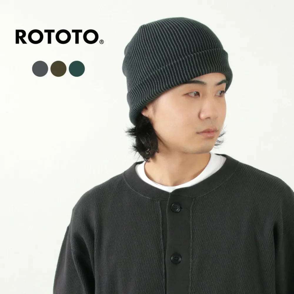 ROTOTO Hats^/ Super soft 2-way beanie Stripe